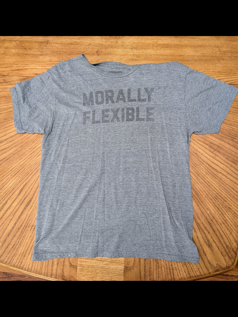 Morally Flexible theChive  Short Sleeve Tee - Distressed Heather Gray
